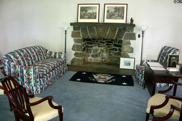 Living room of Top Cottage. Hyde Park, NY.