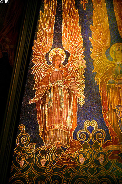 Mosaic angels in Sage Chapel on Cornell Campus. Ithaca, NY.
