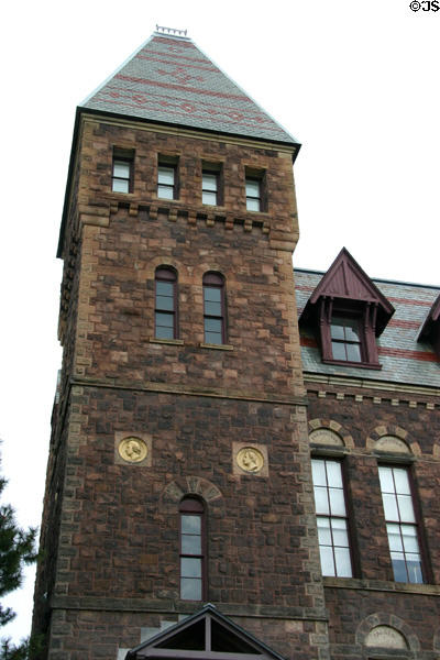 Olive Tjaden Van Sickle Hall (1881) on Cornell Campus. Ithaca, NY. Style: Victorian Gothic. Architect: Charles Babcock.