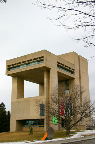 Herbert F. Johnson Museum of Art cantilevered upper structure. Ithaca, NY.