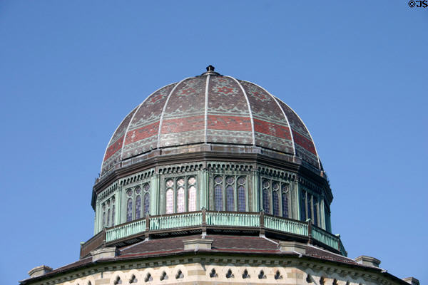 Colored dome of Nott Memorial Library at Union College. Schenectady, NY.
