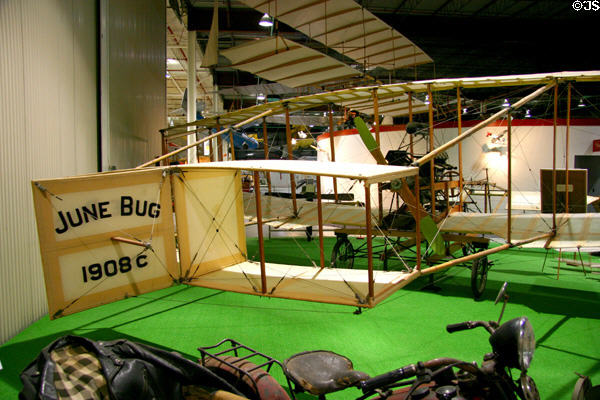 Tail of Curtiss' "June Bug" biplane at Curtiss Museum. Hammondsport, NY.