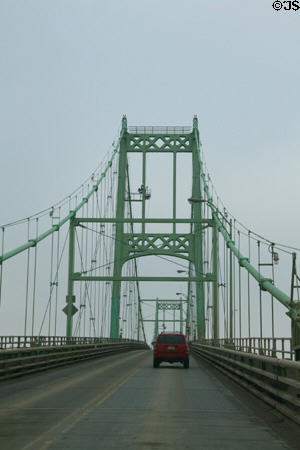 Bridge over Thousand Island Region of St. Lawrence River carries traffic to Canada from Interstate 81. NY.