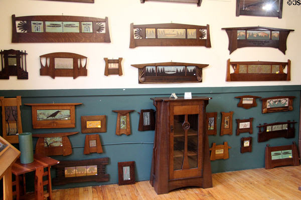 Arts & crafts style items for sale at Roycroft furniture shop. East Aurora, NY.
