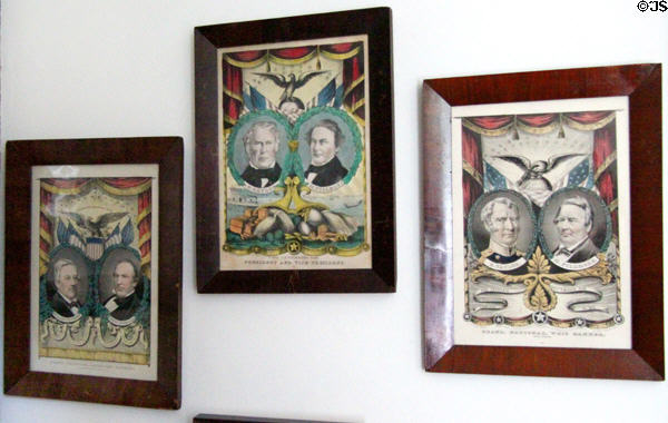 Election posters for Whig party at Millard Fillmore House. East Aurora, NY.