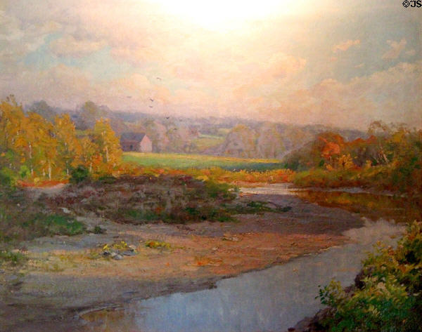 Golden Autumn painting by Alexis Fournier of Roycroft at Elbert Hubbard Roycroft Museum. East Aurora, NY.