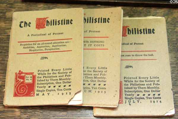 The Philistine magazine published by Roycroft at Elbert Hubbard Roycroft Museum. East Aurora, NY.