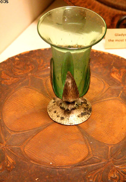 Glass beaker by Roycroft at Elbert Hubbard Roycroft Museum. East Aurora, NY.