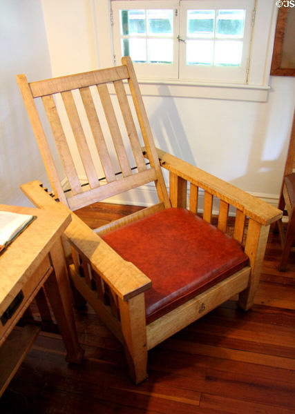 Roycroft version of reclining Morris chair at Elbert Hubbard Roycroft Museum. East Aurora, NY.