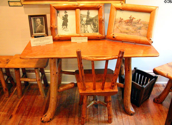 Rustic furniture (1913) by Sanford Hubbard, son of Elbert, at Elbert Hubbard Roycroft Museum. East Aurora, NY.