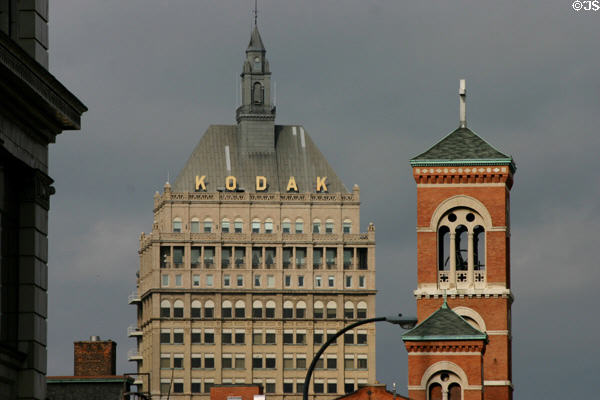Kodak Tower {1914 } & Brick Presbyterian Church (1903). Rochester, NY.