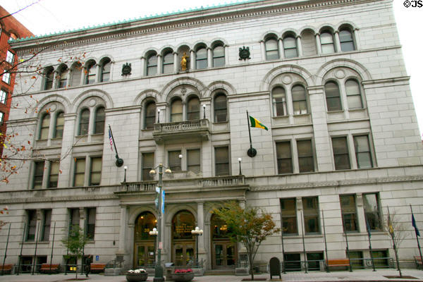 Monroe County Office Building (former courthouse) (1894) (39 W. Main St.). Rochester, NY. Style: Italian Renaissance. Architect: J. Foster Warner.