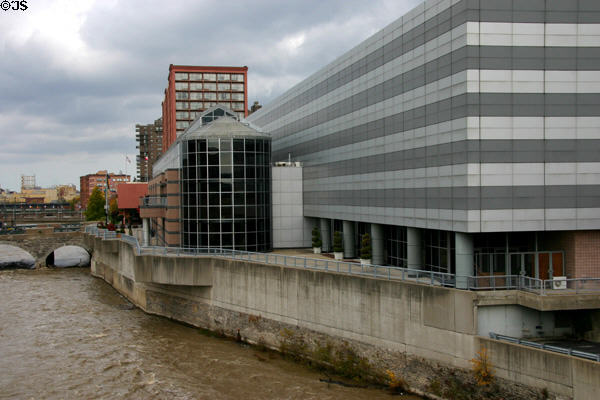 Modern buildings along Genesee River. Rochester, NY.