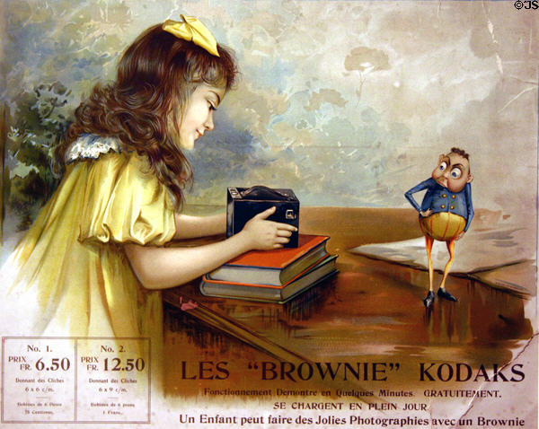 French advertising poster for Brownie cameras at Eastman House. Rochester, NY.