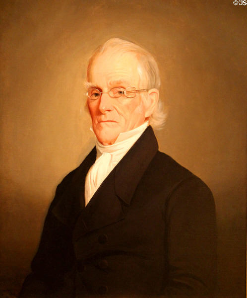 Portrait of Nathaniel Rochester (before 1831) by unknown at Memorial Art Gallery. Rochester, NY.