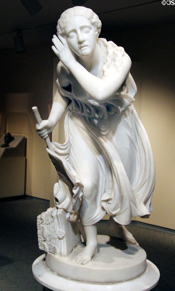 Nydia, Blind Flower Girl of Pompeii marble sculpture (after 1855) by Randolph Rogers at Memorial Art Gallery. Rochester, NY.