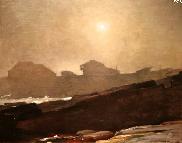 Artist's Studio in Afternoon Fog painting (1894) by Winslow Homer at Memorial Art Gallery. Rochester, NY.