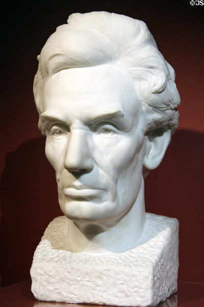 Abraham Lincoln marble head sculpture (c1918) by George Gray Barnard at Memorial Art Gallery. Rochester, NY.