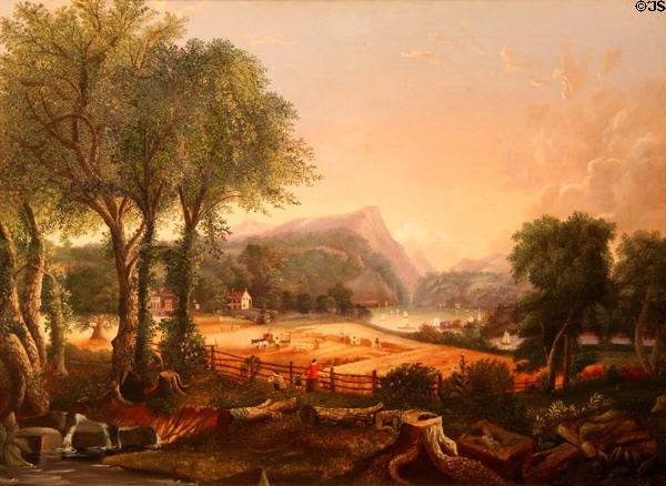 American Harvesting painting (after 1851) after composition of Jasper Cropsey at Memorial Art Gallery. Rochester, NY.