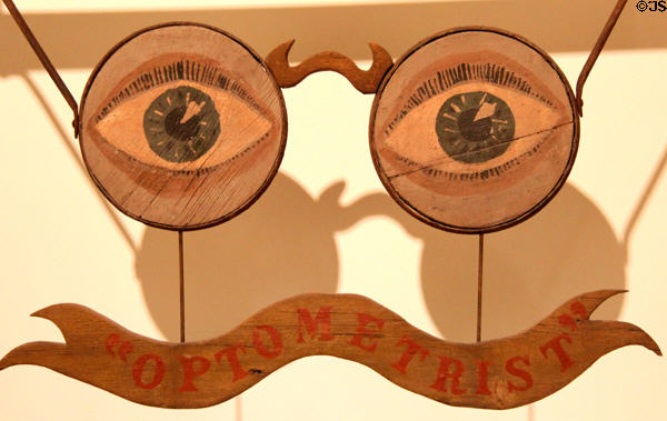 Eyeglasses American optometrist trade sign (20thC) at Memorial Art Gallery. Rochester, NY.