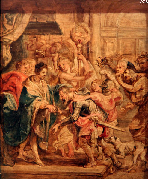 Reconciliation of King Henry III & Henry of Navarre painting (1628) by Peter Paul Rubens at Memorial Art Gallery. Rochester, NY.