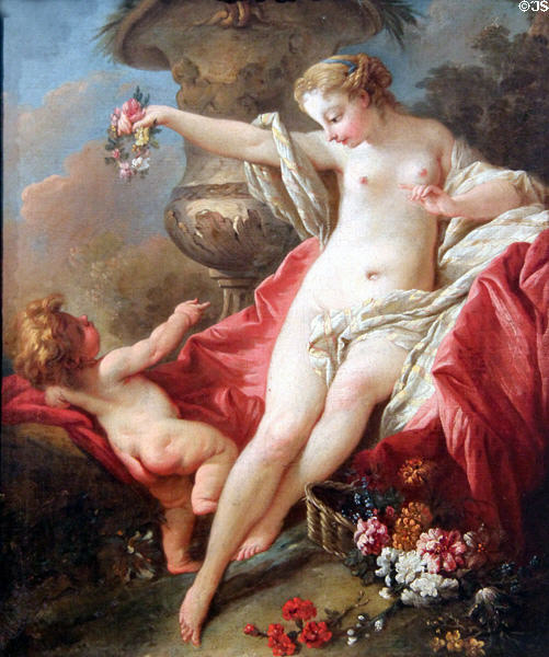 Venus & Cupid painting (c1732) attrib. François Boucher at Memorial Art Gallery. Rochester, NY.