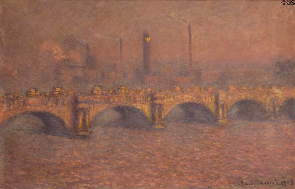 Waterloo Bridge, Veiled Sun (1903) by Claude Monet at Memorial Art Gallery. Rochester, NY.