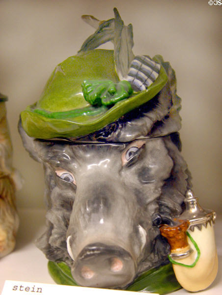Pig beer stein (c1890) by C.G. Schierholtz & son of Plaue, Germany at The Strong National Museum of Play. Rochester, NY.