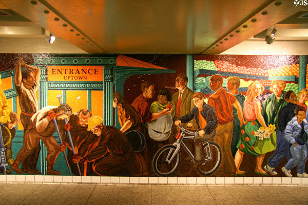 Return of Spring mural (1999) by Jack Beal in 42nd St. subway station. New York, NY.