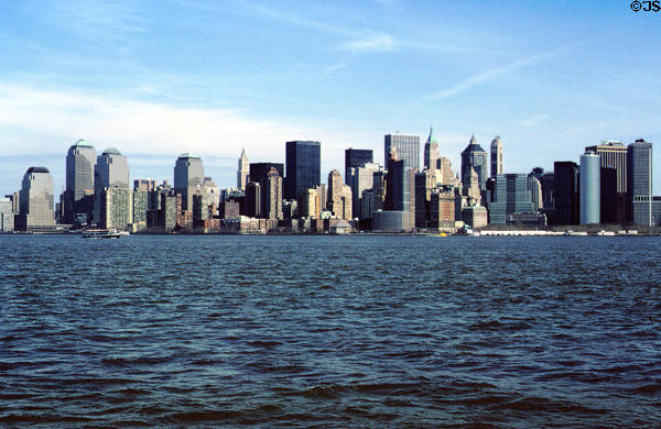 New York City skyline seen from Ellis Island. New York, NY.