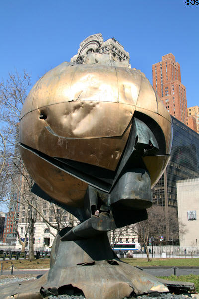 Sphere (1971) by Fritz Koenig formerly at WTC, now memorial in Battery Park. New York, NY.