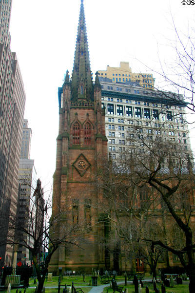 Trinity Church (1846) (79 Broadway at Wall St.). New York, NY. Style: Gothic Revival. Architect: Richard Upjohn.