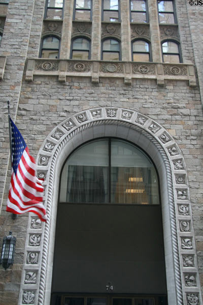 Williamsburgh Savings Bank (former Seaman's Bank for Savings) (1927) (74 Wall St.). New York, NY. Architect: Benjamin Wistar Morris.