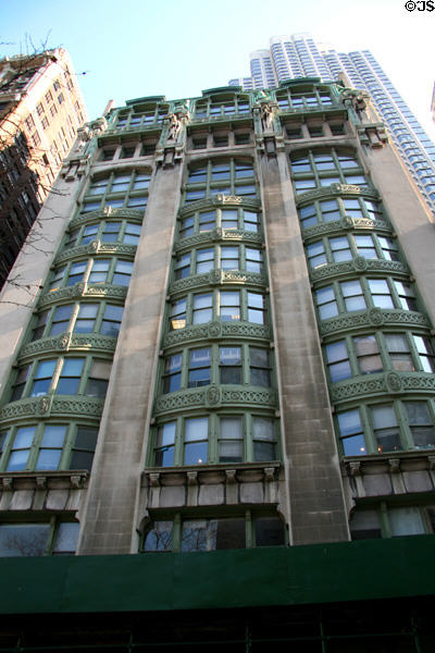 Old New York Evening Post [aka Garrison] Building (1906) (20 Vesey St.). New York, NY. Style: Vienna Secession. Architect: Robert D. Kohn. On National Register.