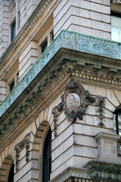 Decorative detail of former New York Life Insurance Building used by company until 1928 when it moved to Madison Square. New York, NY.