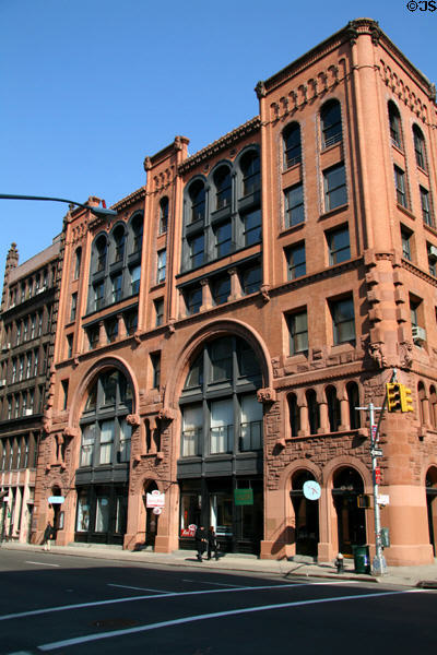 Romanesque Revival brownstone (484 Broome St. at Wooster St.). New York, NY.