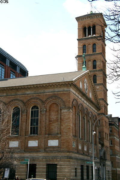 Judson Memorial Baptist Church (1888-96) (54-7 Washington Square). New York, NY. Style: Romanesque Revival. Architect: Stanford White of McKim, Mead & White. On National Register.