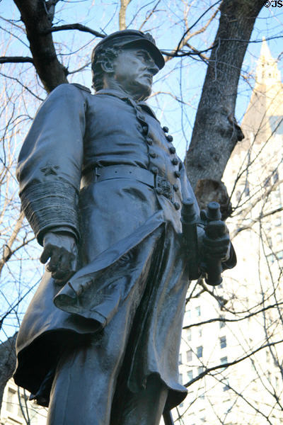 Admiral Farragut Statue (1880) by Augustus Saint-Gaudens in Madison Square Park. New York, NY.