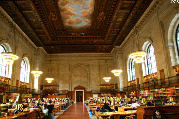 Main reading room of New York Public Library. New York, NY.