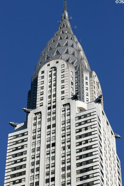 Chrysler Building (1930) (405 Lexington Ave. at 42nd St.) (77 floors). New York, NY. Style: Art Deco. Architect: William Van Alen. On National Register.