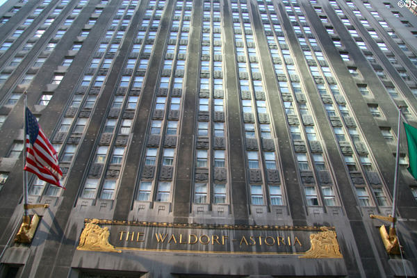 Waldorf-Astoria Hotel (1931) (301 Park Ave. at 48th St.). New York, NY. Architect: Schultze & Weaver.