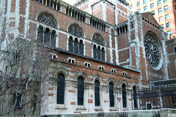 Romanesque arches of St. Bartholomew's Church. New York, NY.