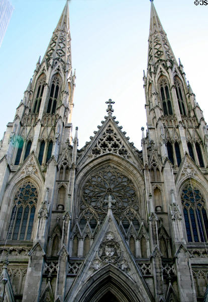 Gothic spires of St. Patrick's Cathedral. New York, NY.