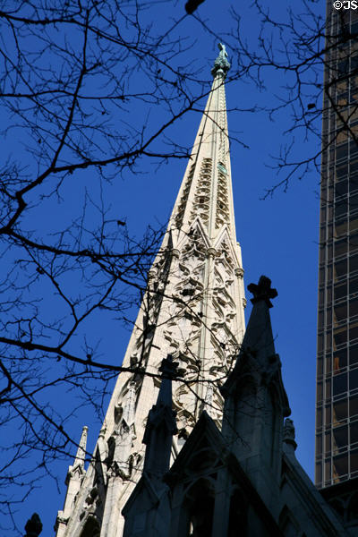 Gothic spire of St. Patrick's Cathedral. New York, NY.