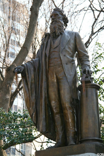 Samuel Finley Breese Morse statue (1870) by Byron M. Pickett (inside Central Park at 72nd St.). New York, NY.