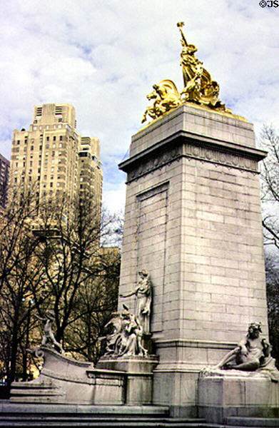 Maine Monument (1913) by Attilio Piccirilli & architect H. van Buren Magonigle at Columbus Circle on Central Park. New York, NY.