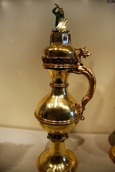 Silver ewer (late 15thC) probably from Nuremberg, Germany at The Cloisters. New York, NY.