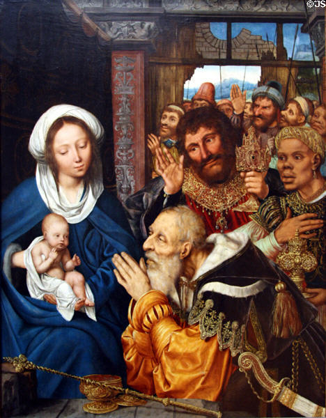 Adoration of the Magi painting (1526) by Quentin Maasys at Metropolitan Museum of Art. New York, NY.