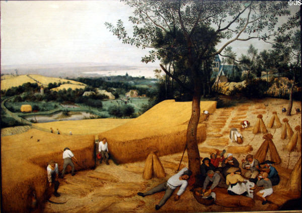 The Harvesters painting (c1565) by Pieter Brueghel the Elder at Metropolitan Museum of Art. New York, NY.