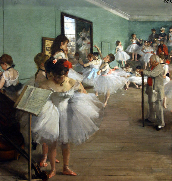 The Dance Class painting (1874) by Edgar Degas at Metropolitan Museum of Art. New York, NY.